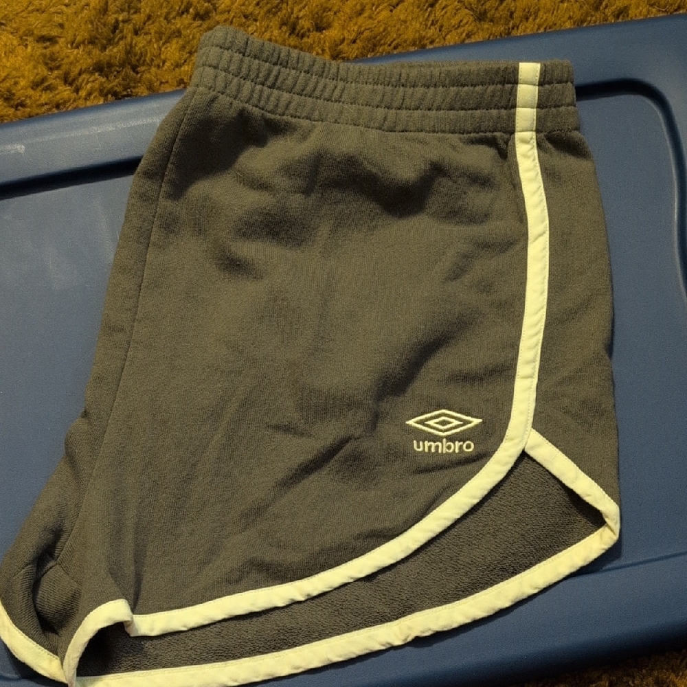 Umbro Women's Charcoal and White Athletic Shorts